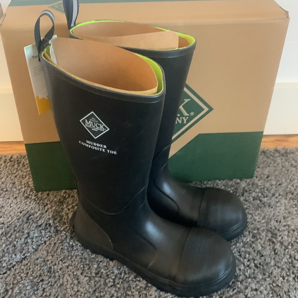 Original Muck Mens Mudder Composite Toe Tall Boot Black Boots (NWT) size 11 - Picture 4 of 8
